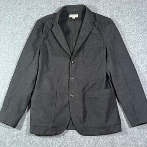 Wallace & Barnes Mens 38R S Charcoal Wool Blend Blazer Suede Elbow Patches Gray